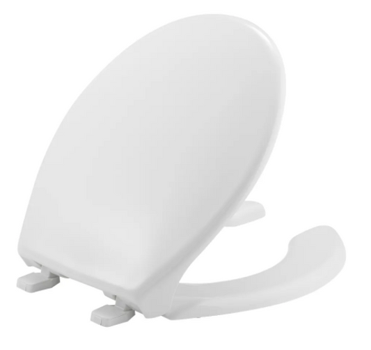 Bemis 950-000 Round Open Front Plastic Toilet Seat with Cover for Commercial Application in White | Plumbers Center