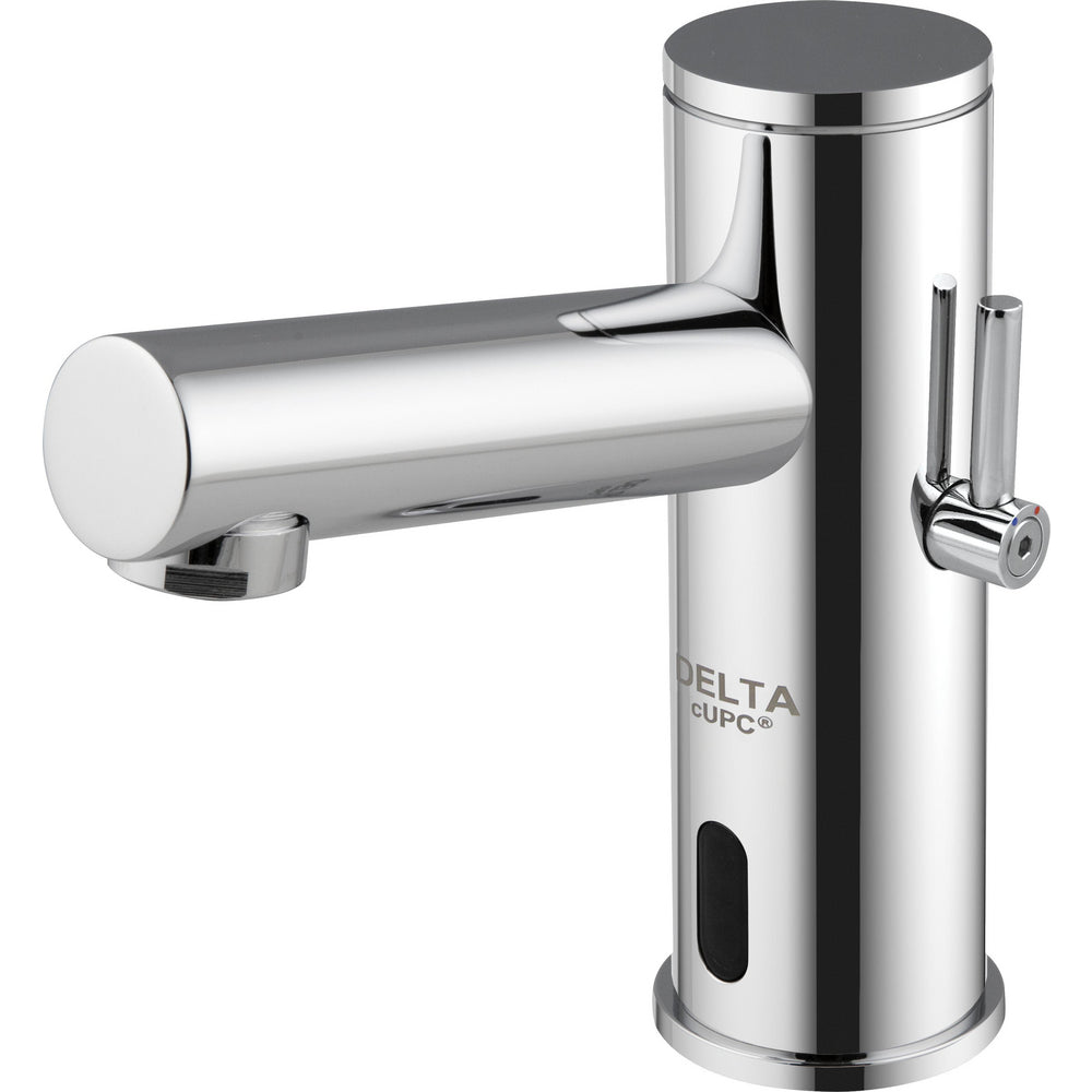 Delta DEMD-312LF Commercial Electronic Battery Operated Bathroom Sensor Faucet with Technician Mixer in chrome finish | Plumbers Center