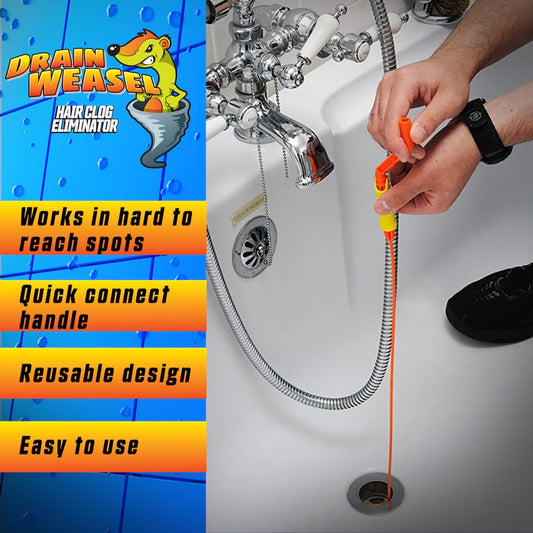FlexiSnake DWPSK2B-20-1005 Drain Weasel Hair Clog Removal Tool Starter Kit for Drain Cleaning (3-Piece) | Plumbers Center