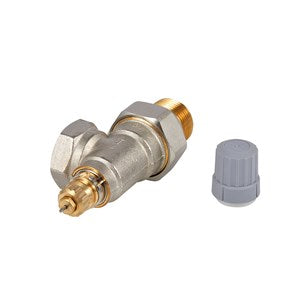 Danfoss 013G8023 RA2000 1" Side Mount Angle Thermostatic Radiator Valve with FNPT x MNPT Union Tailpiece 