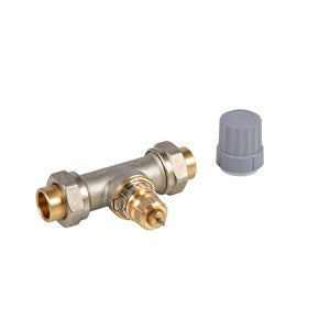 Danfoss 013G8042 RA2000 1/2" Straight Thermostatic Radiator Valve, Double Union Female Sweat Tailpieces | Plumbers Center