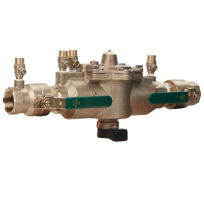 Watts 88004033 - 009M2-QT-FS-114 - 1-1/4" RP Bronze Reduced Pressure Zone Assembly Backflow Preventer with Quarter Turn Shutoff Valves, Lever Handles, Backflow Flood Sensor