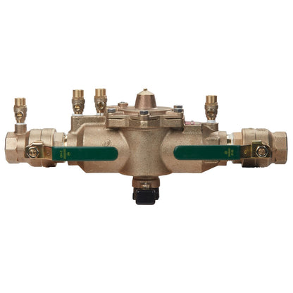 Watts 88004033 - 009M2-QT-FS-114 - 1-1/4" RP Bronze Reduced Pressure Zone Assembly Backflow Preventer with Quarter Turn Shutoff Valves, Lever Handles, Backflow Flood Sensor