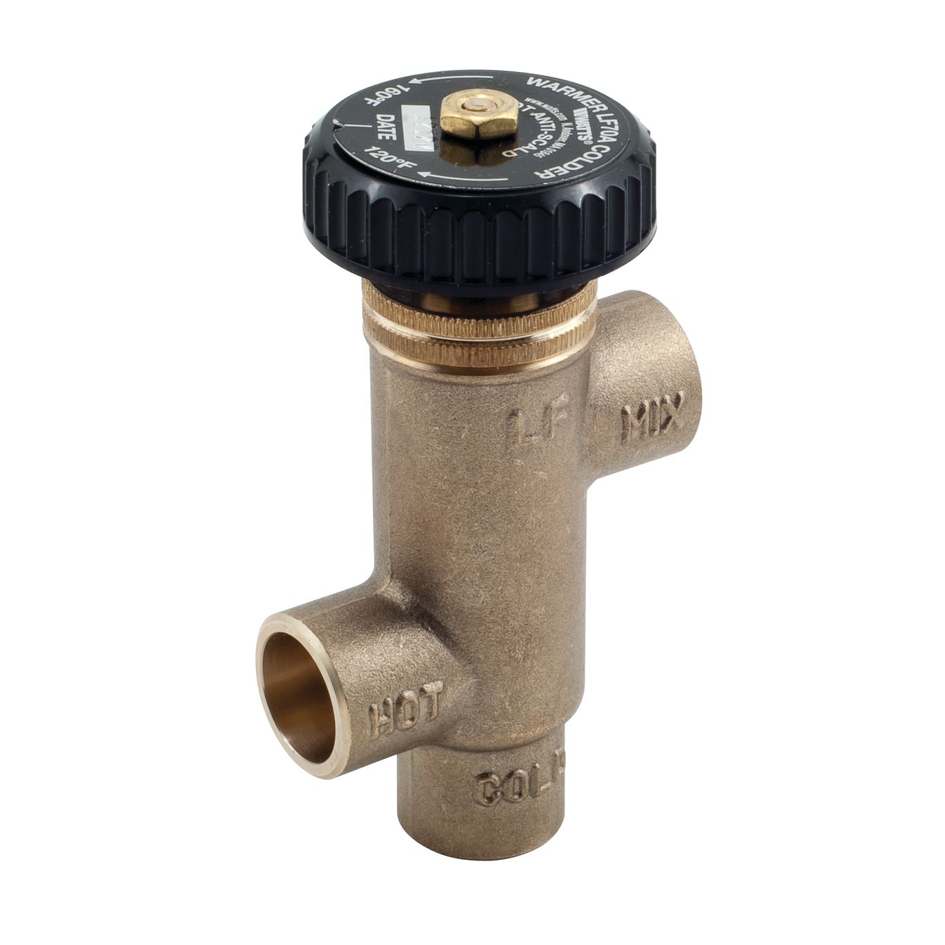 Watts 0559129 LF70A-F 1/2" Lead Free Sweat Hot Water Extender Tempering Valve, Temperature Range 120 - 160 degrees F (49 - 71 degrees C)