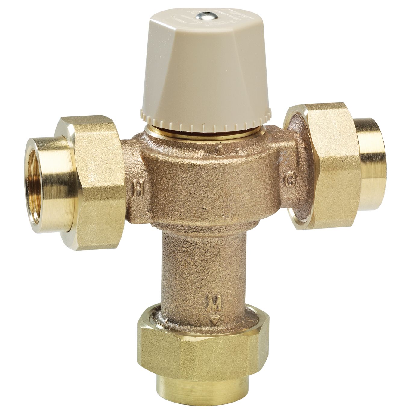 Watts 0559119 LFMMVM1-UT-3/4 Lead Free Thermostatic Mixing Valve, with 3/4" Threaded Union End Connection, Adjustable Temperature 80-120 F 