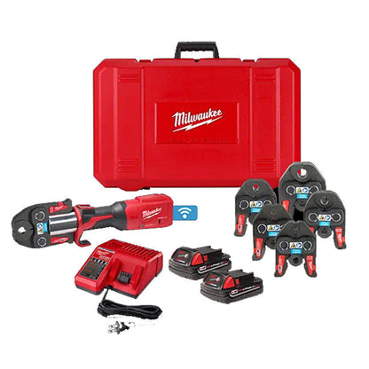  Milwaukee 2922-22M Cordless M18 FORCE LOGIC Press Tool Complete Kit with One-Key, 1/4" - 7/8" Streamline ACR Jaws, Batteries and Case 