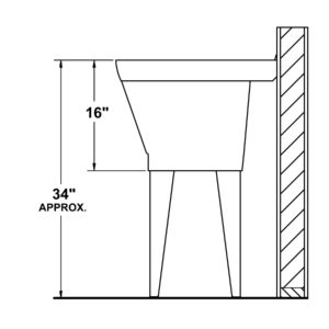 Mustee 17F Durastone Utilitub 23" Laundry Sink Floor Mounted in White 