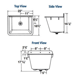 Mustee 16 Wall Mounted Utila-tub Mop Service Sink in White 