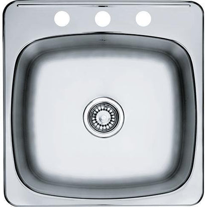 Kindred LBS6808-1/3/8 - Drop in Kitchen Sink with 3 faucet holes, 1 1/2" diameter, 8" centres, 8" | Plumbers Center