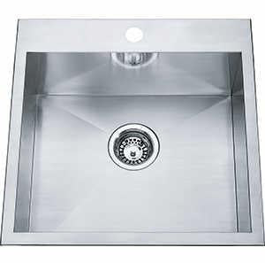 Kindred QSLF2020-8-1 1-Hole Single Bowl Dual Mount Kitchen Sink - Stainless Steel | Plumbers Center