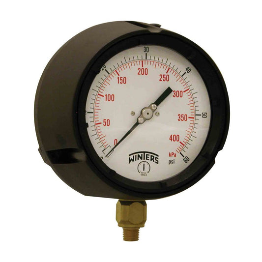 Winters PPC5083 Process Pressure Gauge 0-60 PSI/KPA 1/4" NPT Brass Internals 