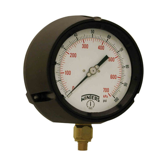 Winters PPC5084 Process Pressure Gauge 0-100 PSI/KPA 1/4" NPT Brass Internals 