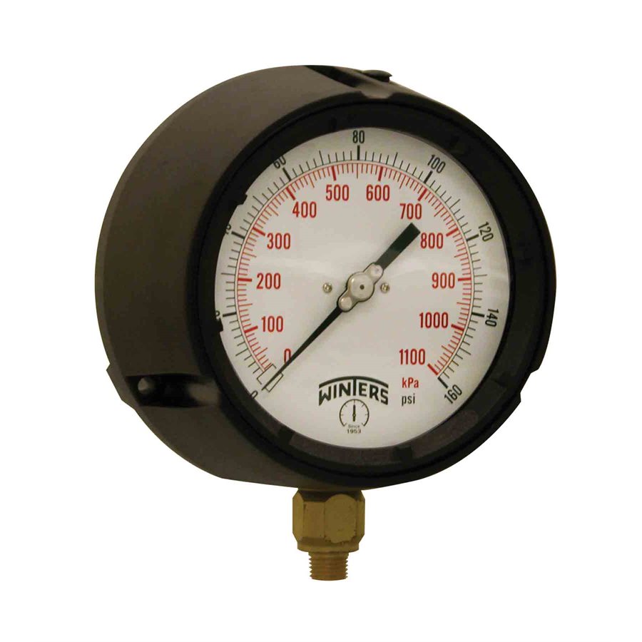 Winters PPC5085 Process Pressure Gauge 0-160 PSI/KPA 1/4" NPT Brass Internals 