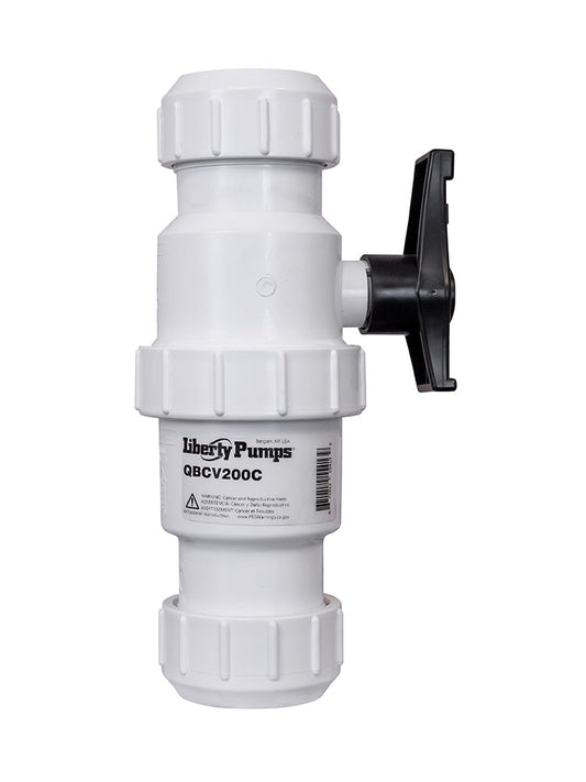 Liberty Pumps QBCV200C - 2" Quiet Compression Union Combination Ball & Check Valve, Heavy-Duty PVC | Plumbers Center