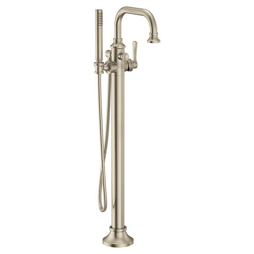 Moen S44507BN Colinet Free Standing Floor Mounted One-Handle Tub Filler with Hand Shower, Brushed Nickel 