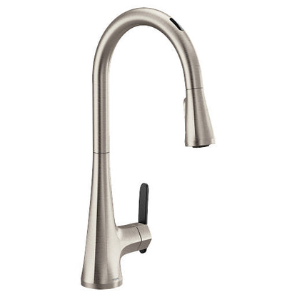 Moen S7235EV2SRS Sinema Single-Handle Motion Control Smart Pull-Down Kitchen Faucet with Voice Control and Power Boost, Spot Resist Stainless 