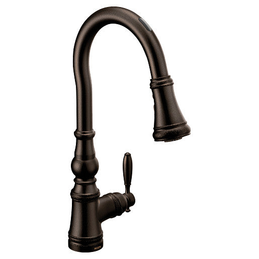 Moen S73004EV2ORB Weymouth Motion Control Smart Kitchen Faucet with Pulldown Sprayer, Single Handle, Oil Rubbed Bronze 