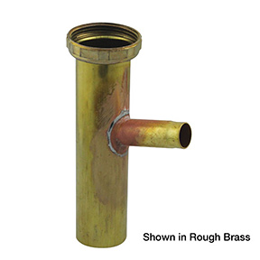 OS&B 3850A-8 1-1/2" x 8" Rough Brass Dishwasher Tailpiece with 1/2" Hose Clamp or Copper Sweat 