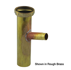 OS&B 850A-6 Direct Connect Dishwasher Tailpiece 1-1/2" x 6" in Rough Brass, 22 Gauge with 1/2" hose clamp or copper sweat 