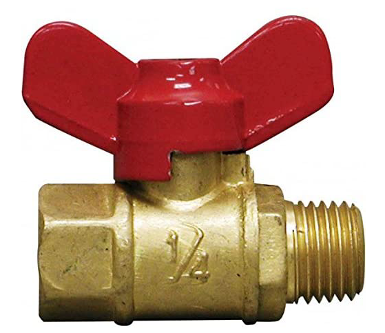 Winters SMV532LF Lead Free 1/4" Female x 1/4" Male SMV Brass Mini Ball Valve with T-Handle 