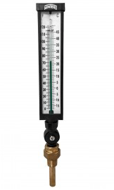 Winters TIM102 Industrial 9" Thermometer, 3.5" Valox Case, 0 to 120°F (-15 to 50°C) with 3/4'' NPT Adjustable Angle Brass Thermowell 