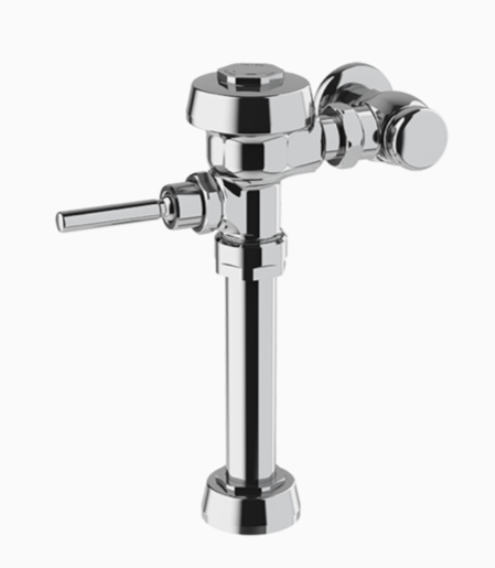 Sloan 3010009 Royal 111-1.6-YO Royal® Exposed Manual Water Closet Flushometer with Angle Stop Bumper, Single Flush, Top Spud Connection, 1.6 gpf, Polished Chrome 