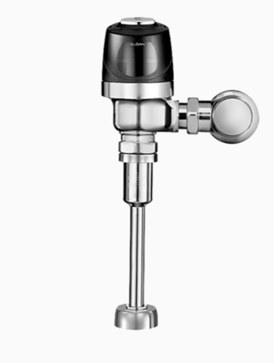 Sloan 3790068 Optima 8186-0.5 Battery Operated Exposed Sensor Urinal Flushometer, Top Spud Connection, 0.5 gpf, Single Flush, Polished Chrome