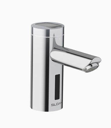 Sloan 3335016 EAF-275-SOL-CP-0.5GPM-AER-IR-IQ-FCT, Optima® Solar-Powered Deck- Mounted Commercial Bathroom Faucet, 0.5 gpm, Aerated Spray, Infrared Sensor, Polished Chrome 