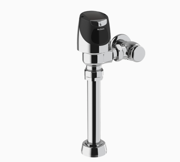 Sloan 3370002 SOLIS 8111-1.28-OR  SOLIS® Solar-Powered Exposed Sensor Water Closet Flushometer with Electrical Override, 1.28 gpf, Single Flush, Top Spud Connection, Polished Chrome 