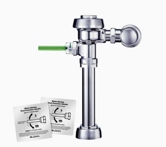 Sloan 3720000K WES 111-YG-1.6/1.1 UPPERCUT® Dual Flush Manual Water Closet Flushometer, 1.6/1.1 gpf, Top Spud Connection, Polished Chrome 