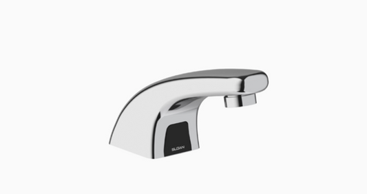 Sloan 3315114BT Optima 1-Hole Battery-Powered Deck-Mounted Low Body Touchless Sensored Bathroom Faucet, 0.5 gpm, Polished Chrome 