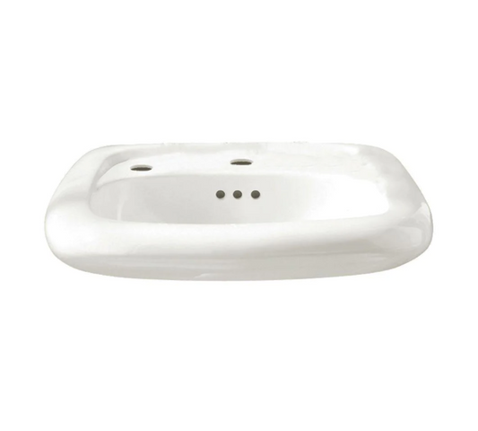 American Standard 0955.121EC.020 Murro Wall Mounted Bathroom Sink with Center-Hole and Extra Left Hand Hole for Soap Dispenser in White | Plumbers Center