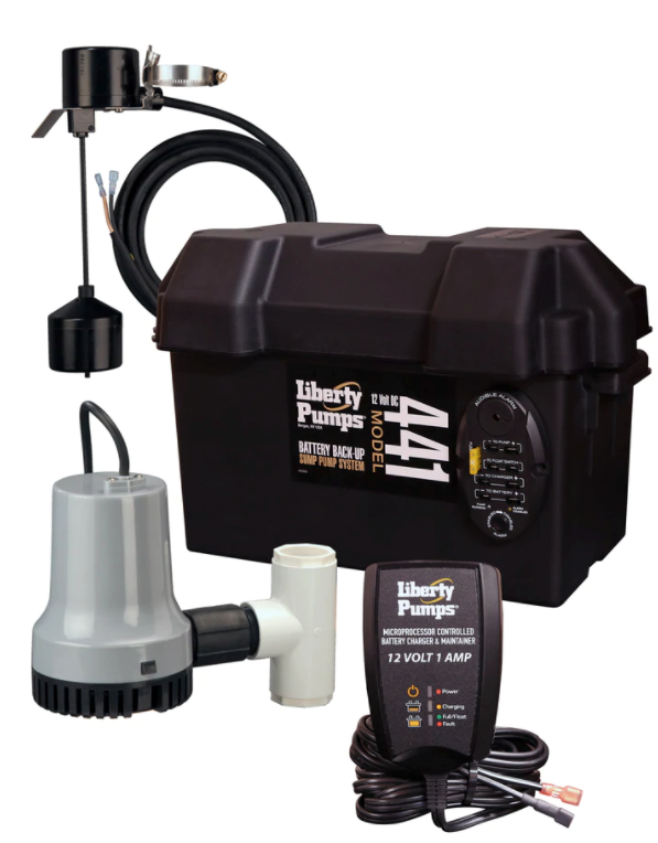 Liberty Pumps 441 - Battery Back-Up Emergency Sump Pump System with Alarm, 12 Volts, 1-1/2" or 1-1/4" Discharge | Plumbers Center