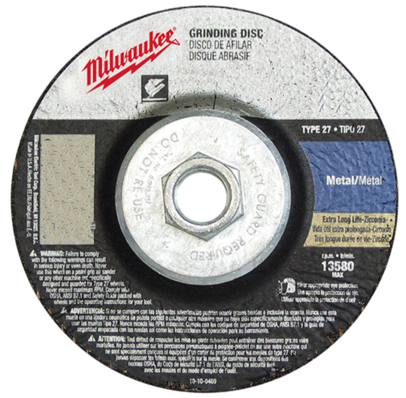 Milwaukee 49-94-7085 - 7" x 1/4" x 5/8-11" Grinding Wheel (ZA24R Type 27) for Metal Grinding | Plumbers Center