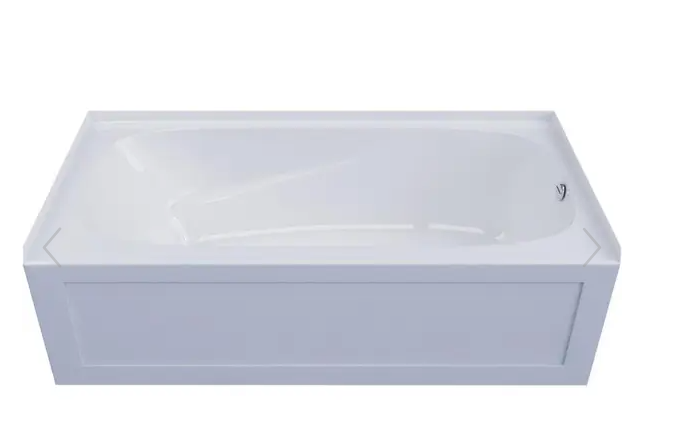 Mirolin PA6030R - 60" x 30" Phoenix Acrylic Skirted Bath Tub with Right-Hand Drain, White 