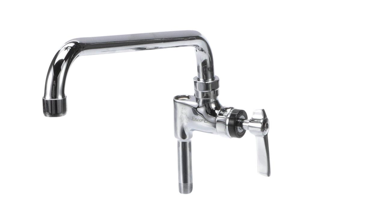 Encore KL55-7012 Pre-Rinse Add-On Faucet with 12" Spout, 2.2 GPM, Brass Chrome Plated  | Plumbers Center