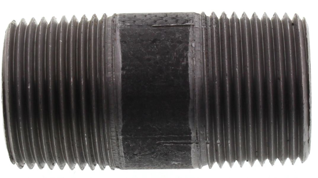 1-1/4" BLACK NIPPLES - 1-1/4" Threaded Schedule 40 Black Nipples, 150 PSI