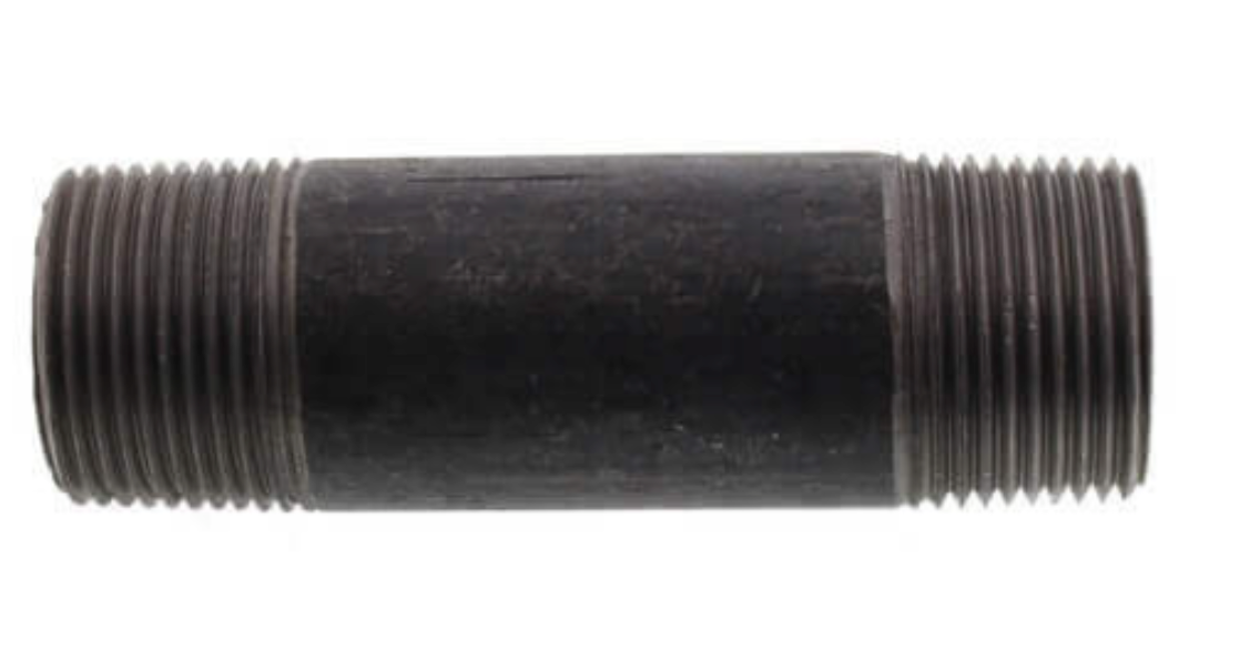 1-1/4" BLACK NIPPLES - 1-1/4" Threaded Schedule 40 Black Nipples, 150 PSI