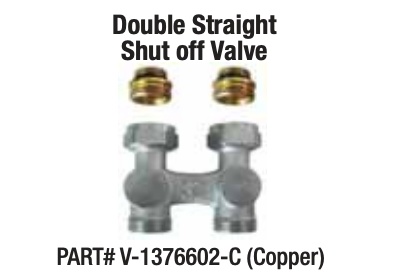 Stelrad V-1376602-C (Copper) Double Straight Shut off Valve Kit for K1 & K2 Radiators (Copper End Connections)