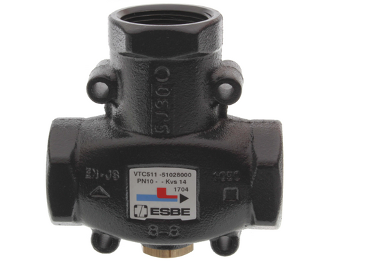 Danfoss 193B1701  ESBE Series 1-1/4" Female NPT 3-Way Thermic Valve, 145 PSI, Body Only | Plumbers Center