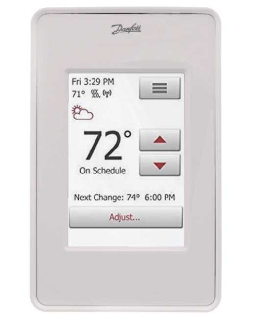 Danfoss 088L5140 LX205T Wifi Touch Screen Programmable Thermostat, 120-240V (41°F - 104°F) | Plumbers Center