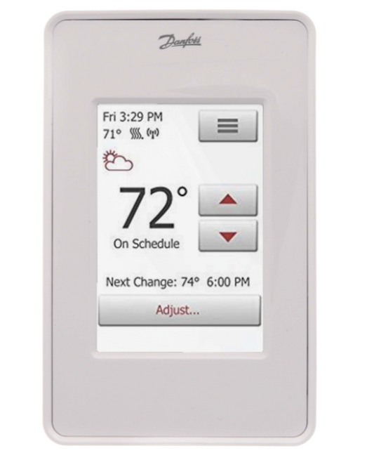 Danfoss 088L5140 LX205T Wifi Touch Screen Programmable Thermostat, 120-240V (41°F - 104°F) | Plumbers Center