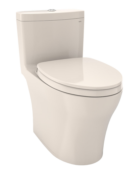  Toto MS646124CEMFGN#12 Aquia IV One-Piece Elongated Toilet with Seat, Universal Height, 1.28 GPF & 0.9 GPF, Sedona Beige 