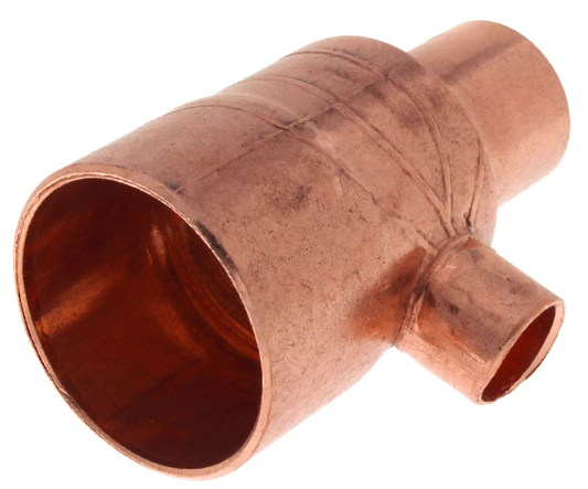 1-1/2" X 1-1/4" X 1/2" COPPER REDUCING TEE - 1-1/2 inch X 1-1/4 inch X 1/2 inch CXCXC Copper Pressure Reducing Tee