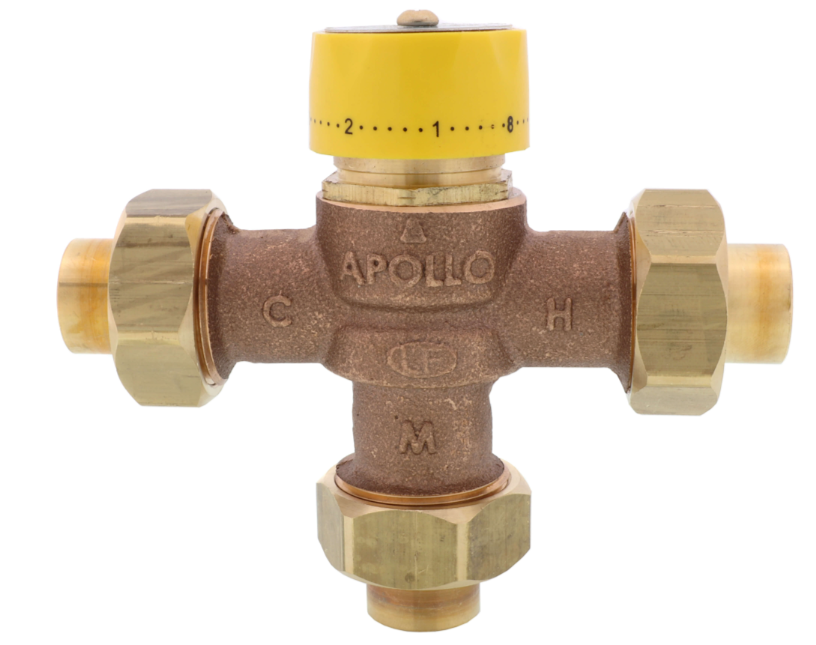 Apollo Valves 34ALF214BS Lead Free 3/4" Copper Solder MVA Thermostatic Mixing Valve, 150 PSI, 210°F Maximum Temperature | Plumbers Center