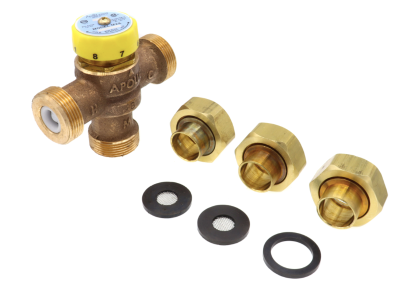 Apollo Valves 34ALF214S Lead Free 3/4" Copper X Copper Sweat Thermostatic Mixing Valve, 150 PSI, 140°F Maximum Temperature 