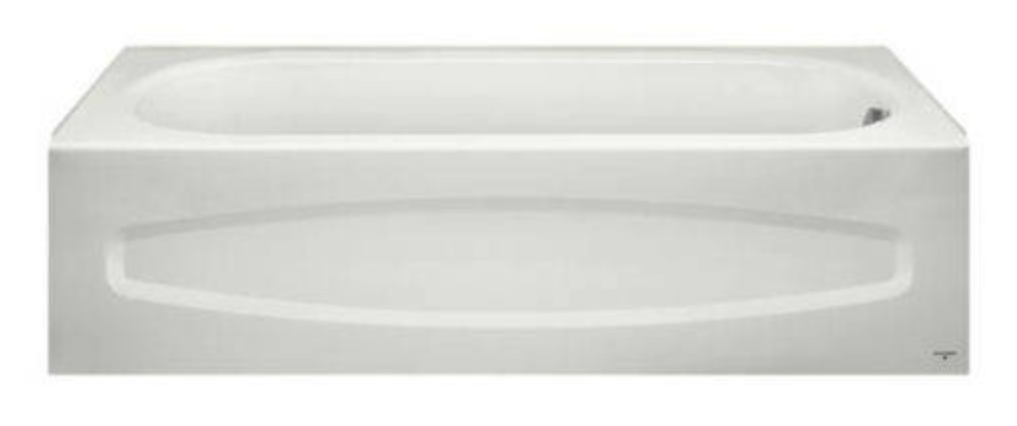 American Standard 0182000.020 Colony 5x30 Inch Integral Apron Bathtub Above Floor Rough with Right-Hand Outlet, White 