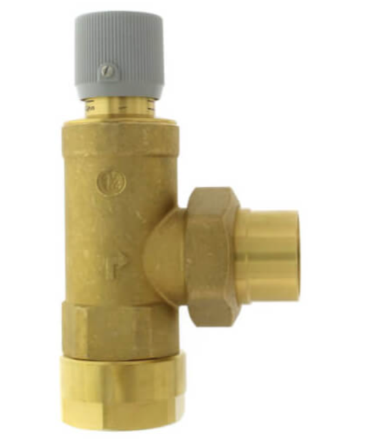 Caleffi 519709A - 1-1/4" Female NPT X 1-1/4" Sweat Brass Series 519 Differential Pressure By-pass Valve, 150 PSI | Plumbers Center