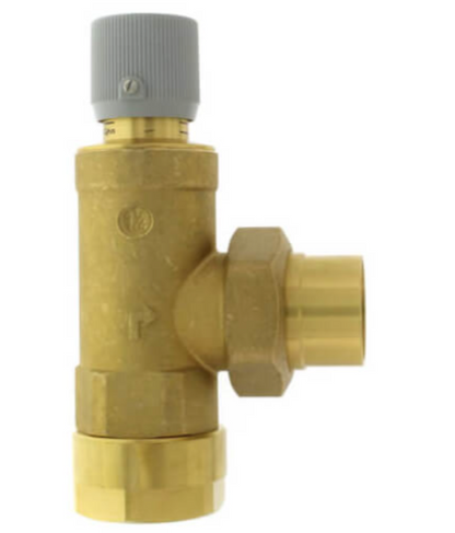 Caleffi 519709A - 1-1/4" Female NPT X 1-1/4" Sweat Brass Series 519 Differential Pressure By-pass Valve, 150 PSI | Plumbers Center