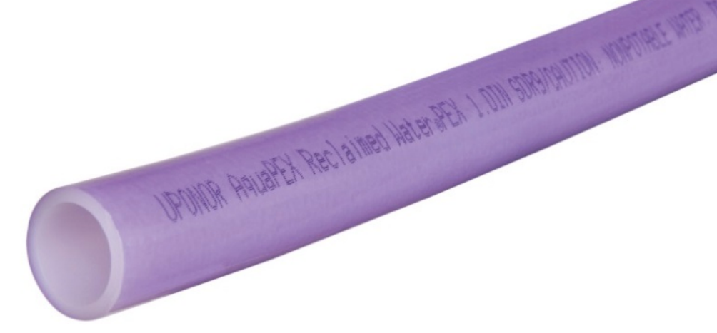 Uponor F1961002 1" AquaPEX Purple Reclaimed Water Pipe, 10-FT - Straight Length